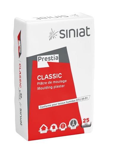[PLA0002] PLATRE POUR STAFF PRESTIA CLASSIC SINIAT SAC DE 25 Kg